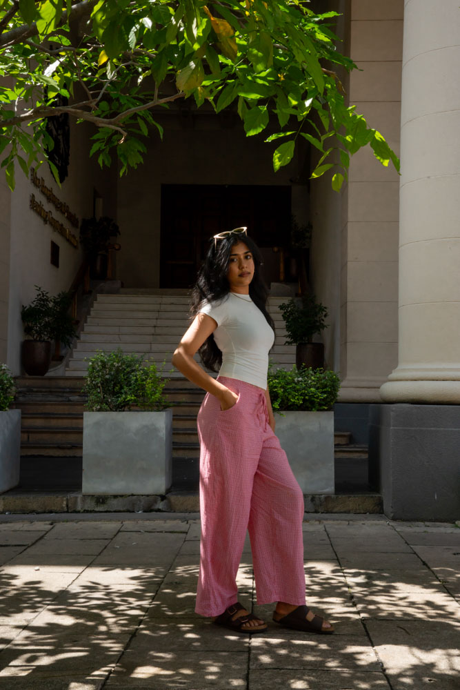 Loose Plaid Wide Leg Pants